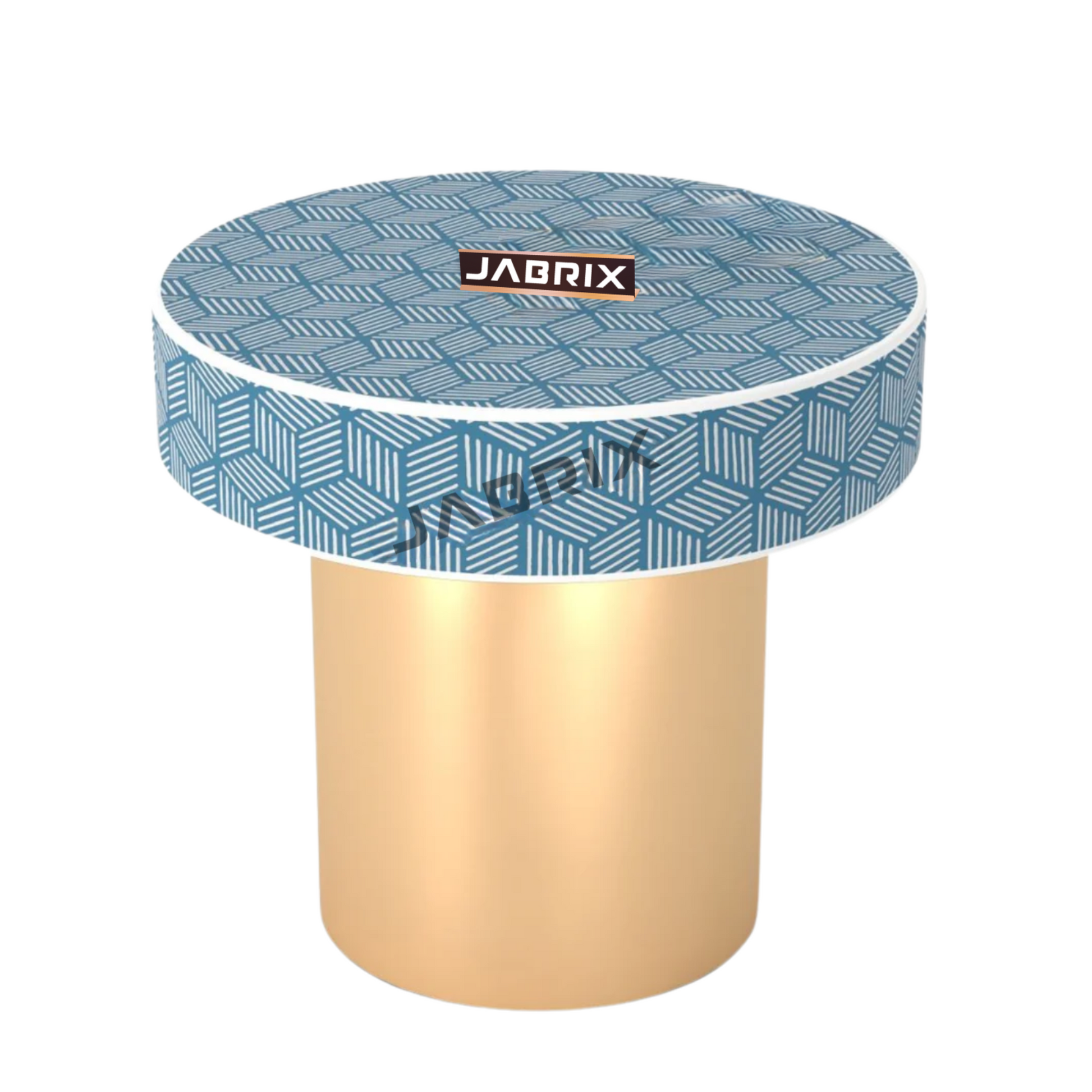 Inlay Round Side Table- Geo