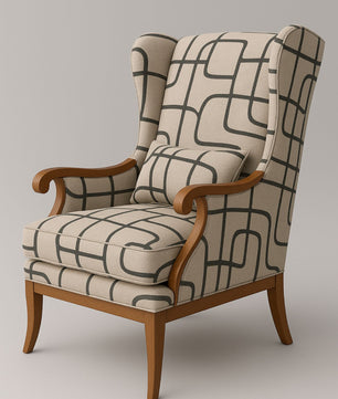 Modern Wingback Accent Chair with Contemporary Fabric