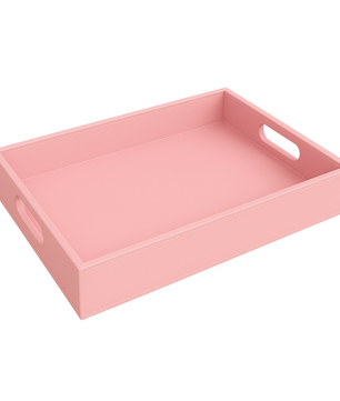 Pu Leather Foldable Tray with Metal Stand - Pink