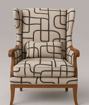 Modern Wingback Accent Chair with Contemporary Fabric