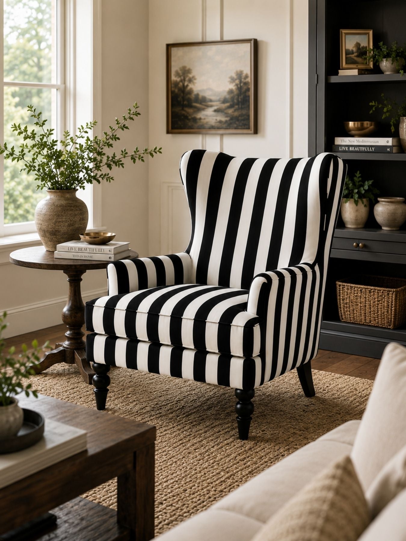 Evoria Regal Stripe Wing Chair