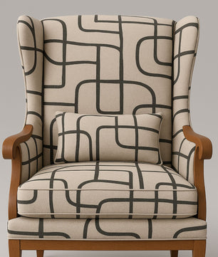 Modern Wingback Accent Chair with Contemporary Fabric