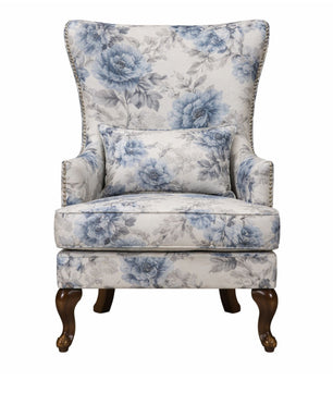 Floréva Wingback Accent Chair – Luxury Printed Fabric