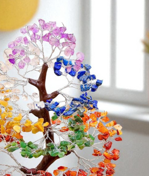 300 Beads 7 Chakra Crystal Tree with Natural Healing Gemstones