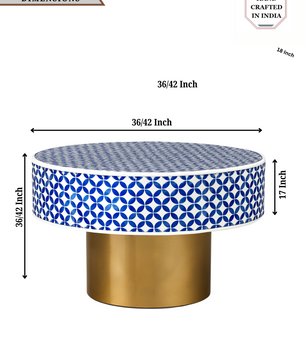 Inlay Round Coffee Table-Moroccan