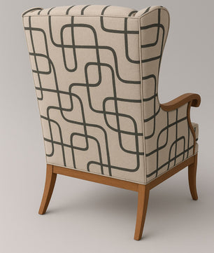 Modern Wingback Accent Chair with Contemporary Fabric