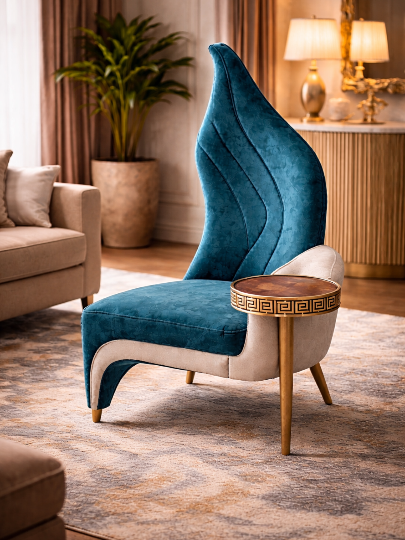 Elax Accent Chair with Integrated Side Table