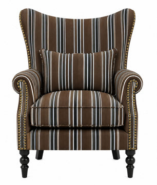 Evaniah Stripe Wing Chair