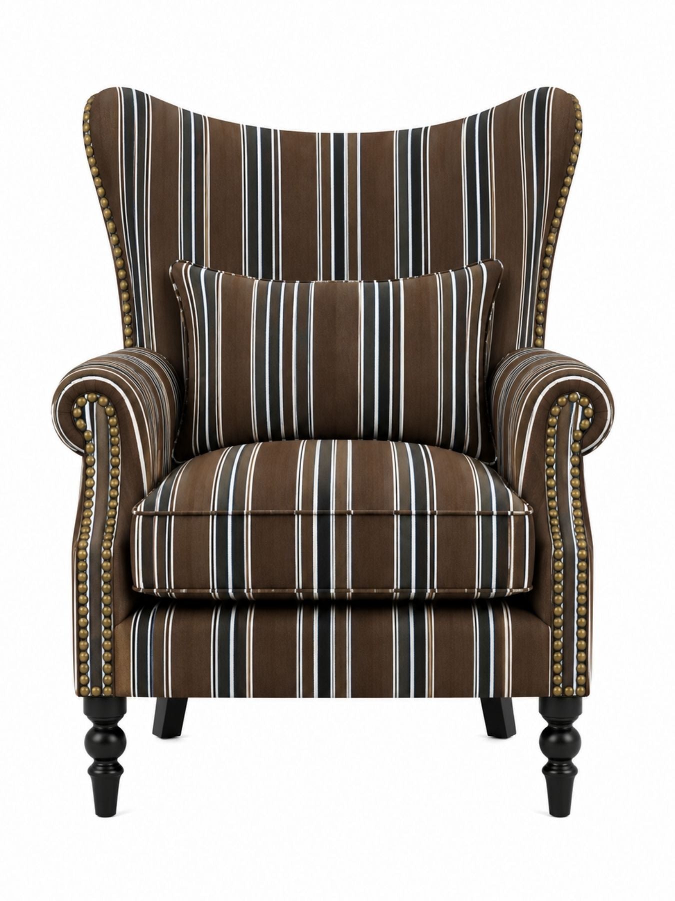 Evaniah Stripe Wing Chair
