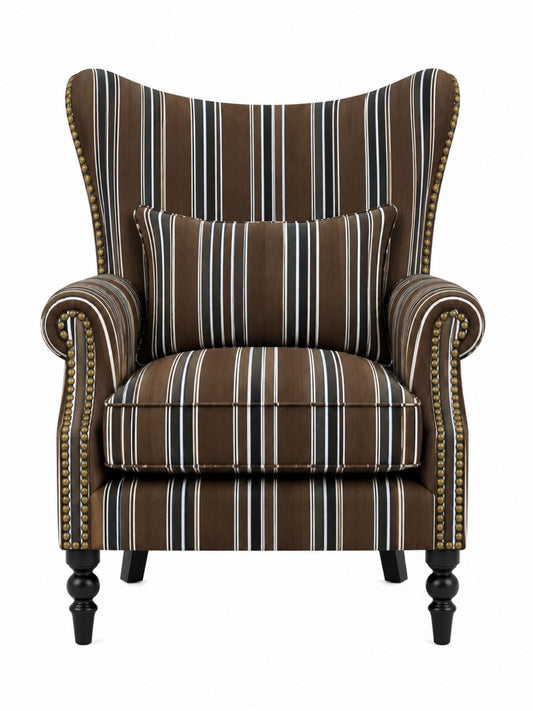 Evaniah Stripe Wing Chair