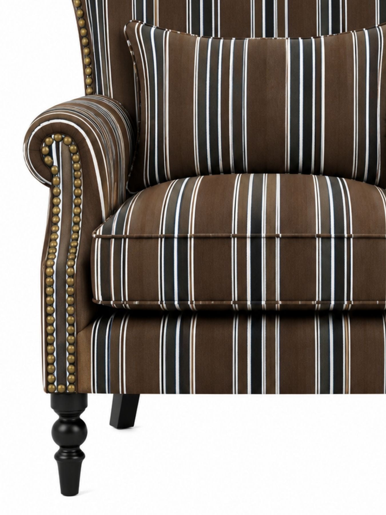 Evaniah Stripe Wing Chair