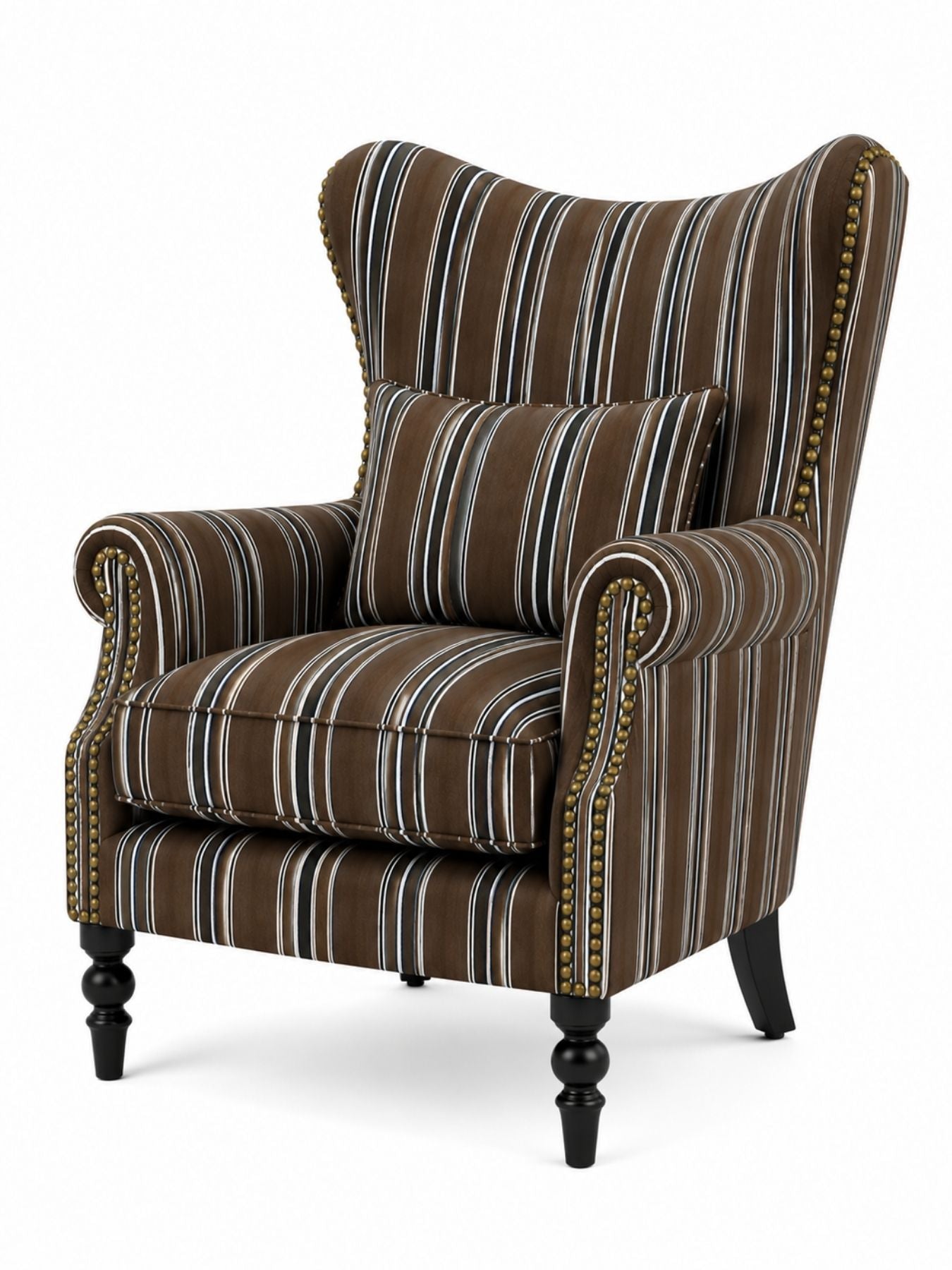 Evaniah Stripe Wing Chair