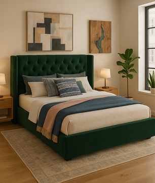 Harvey Scalloped Upholstered Wingback Bed (Copy)