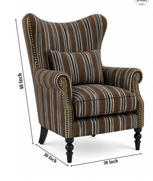 Evaniah Stripe Wing Chair