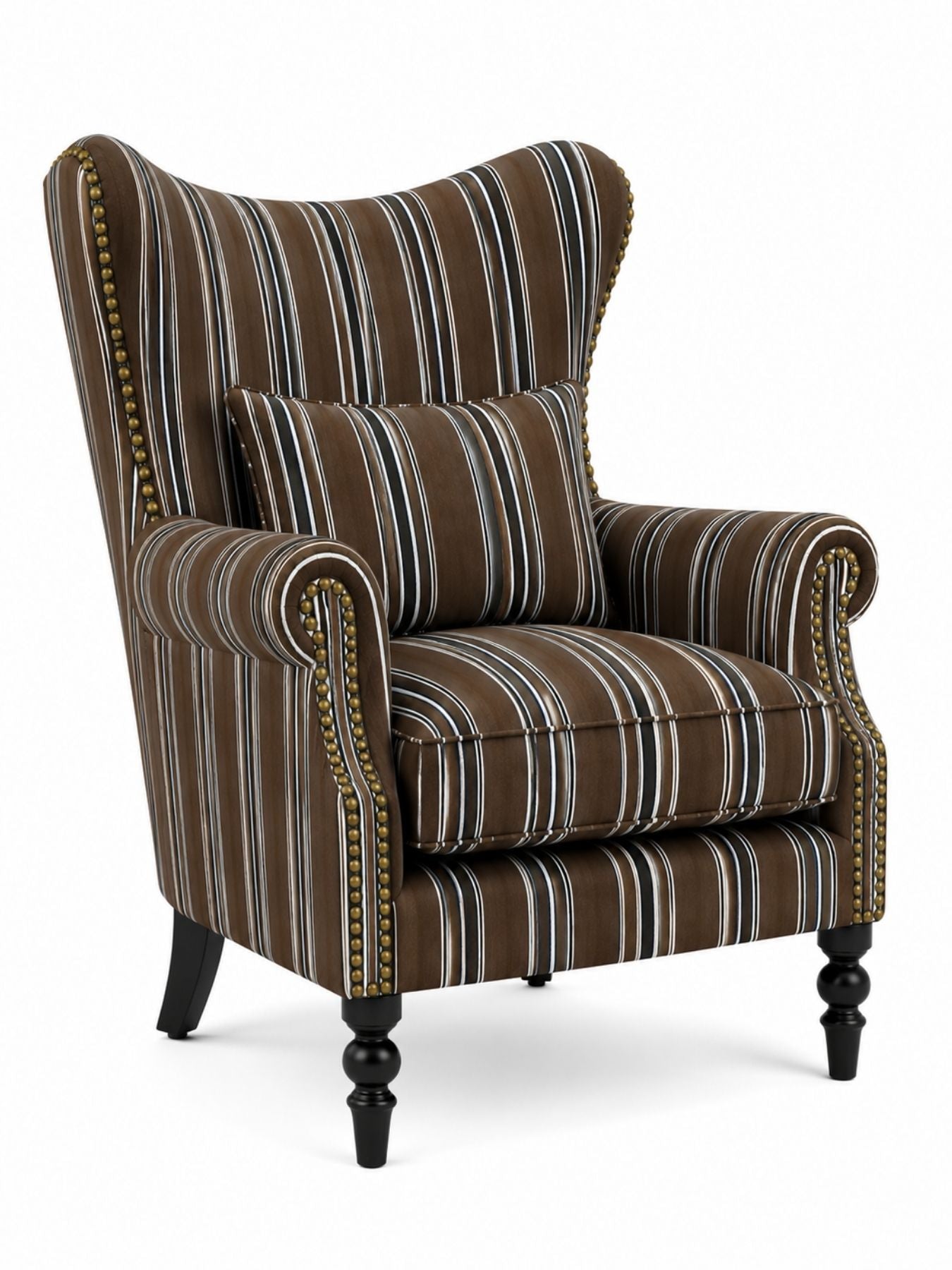 Evaniah Stripe Wing Chair