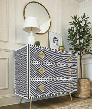 Inlay Chest of Drawers - Chevron