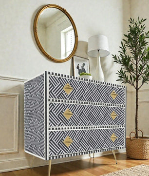 Inlay Chest of Drawers - Chevron