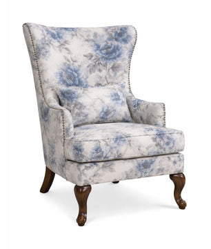 Floréva Wingback Accent Chair – Luxury Printed Fabric