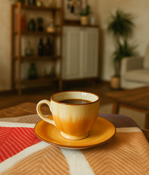 Elegant Ceramic Cup & Saucer Set of 1