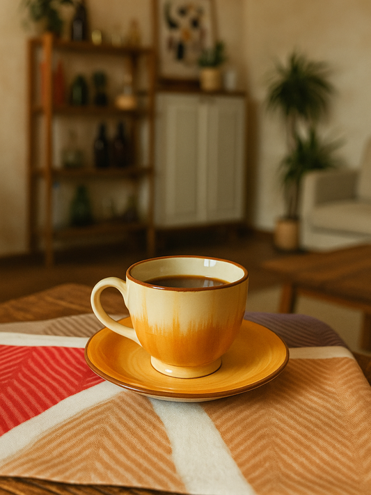 Elegant Ceramic Cup & Saucer Set of 1