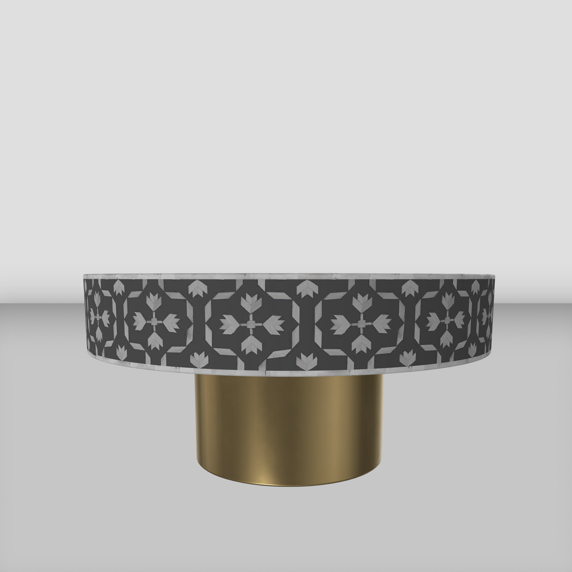 Inlay Round Coffee Table- Floral