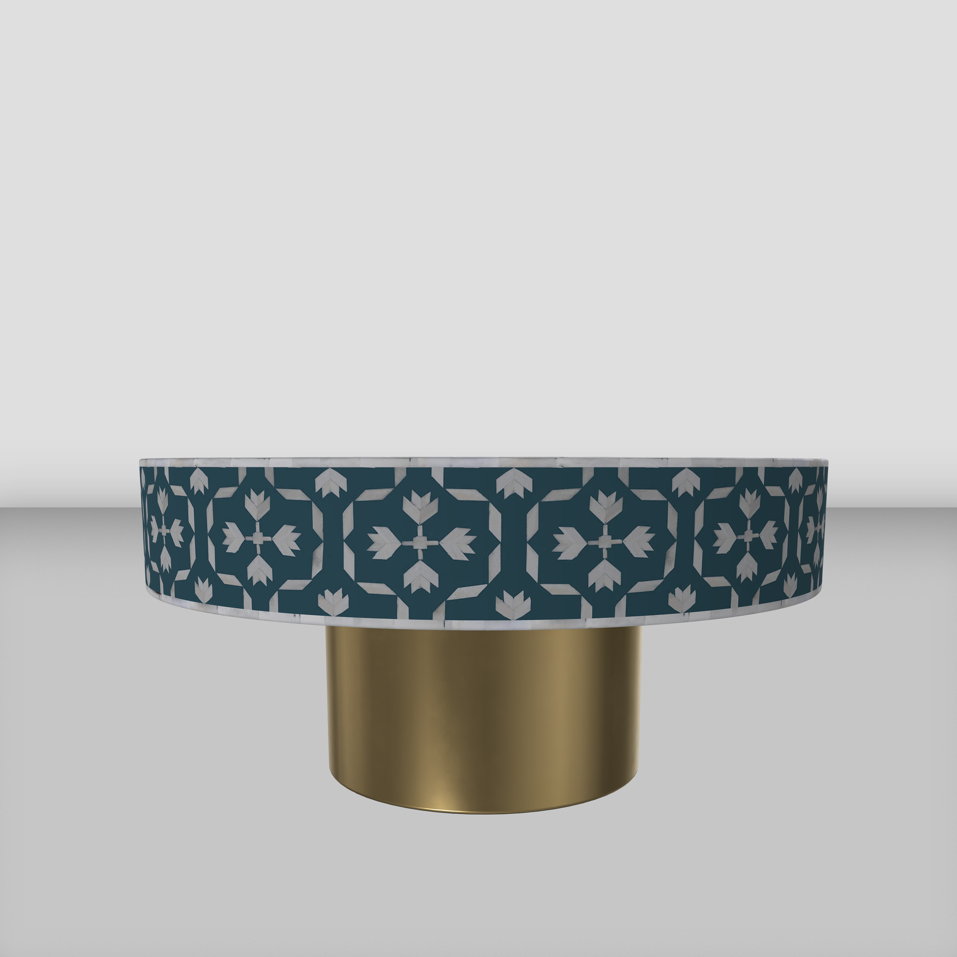 Inlay Round Coffee Table- Floral