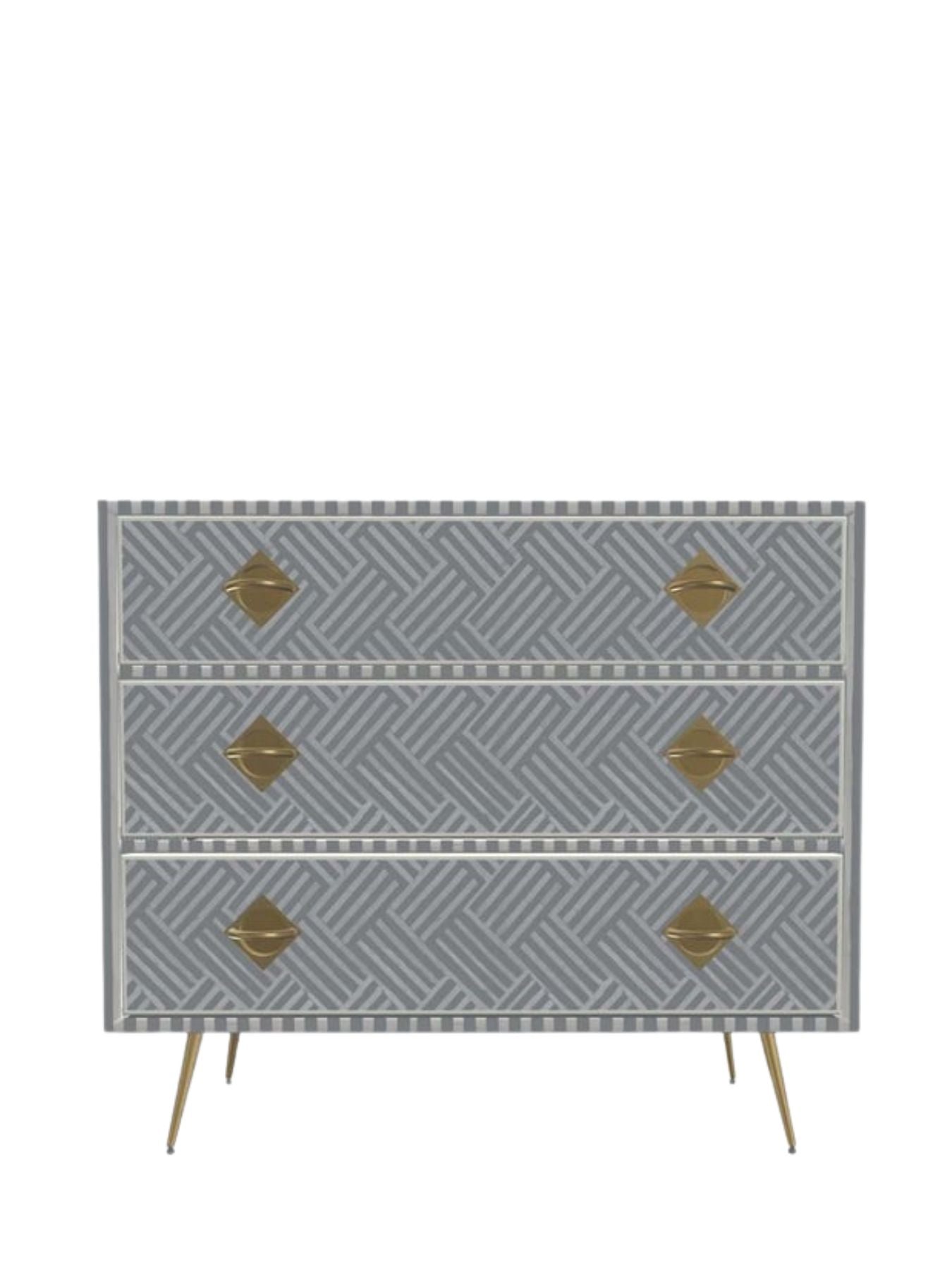 Inlay Chest of Drawers - Chevron
