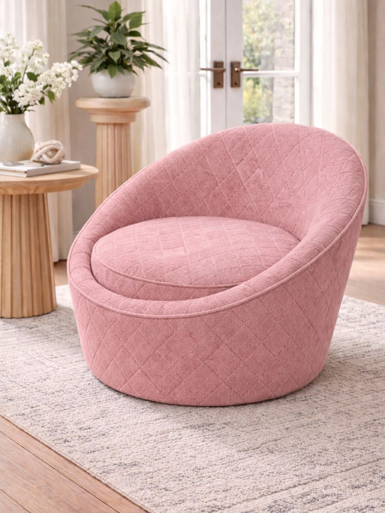 Modern Quilted Upholstered Ottoman