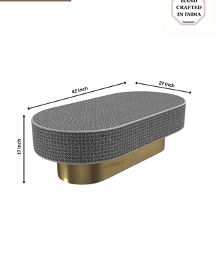 Inlay Jordan Oval Shape Coffee Table - Geometric Floral