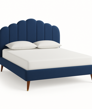 Harvey Scalloped Upholstered Wingback Bed