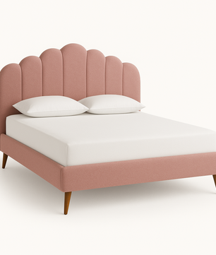 Harvey Scalloped Upholstered Wingback Bed