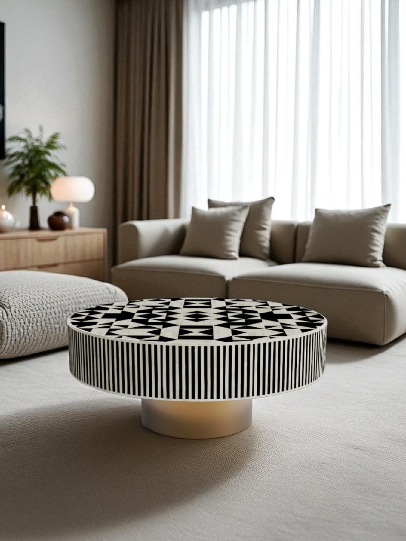 Inlay Round Coffee Table - Kingsley