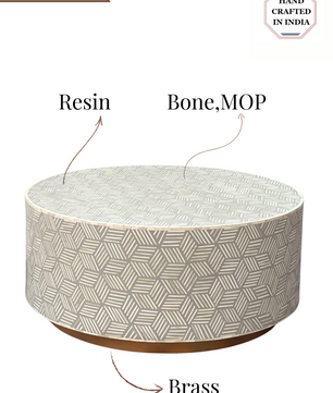 Inlay Round Coffee Table -Geo