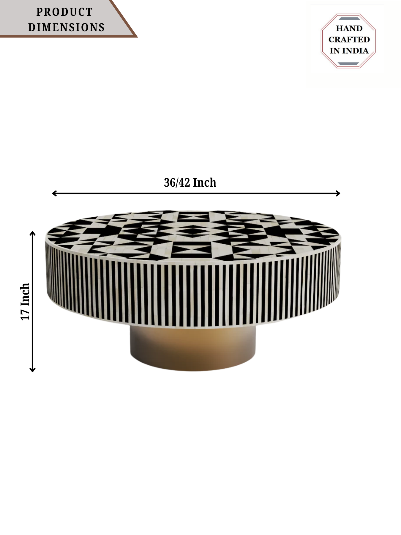 Inlay Round Coffee Table - Kingsley