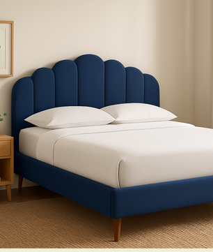Harvey Scalloped Upholstered Wingback Bed