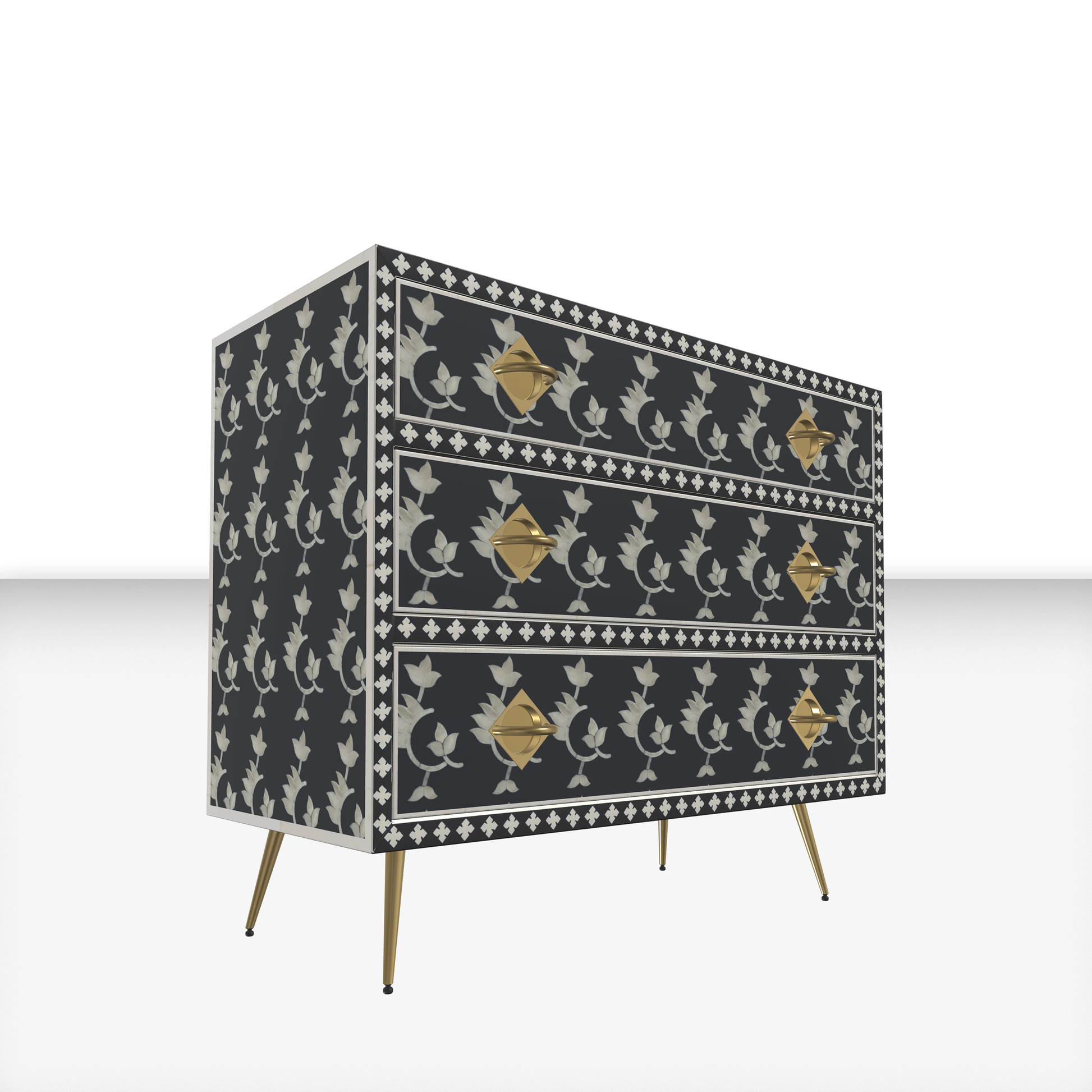 Inlay Storage Cabinet - Overlay Floral