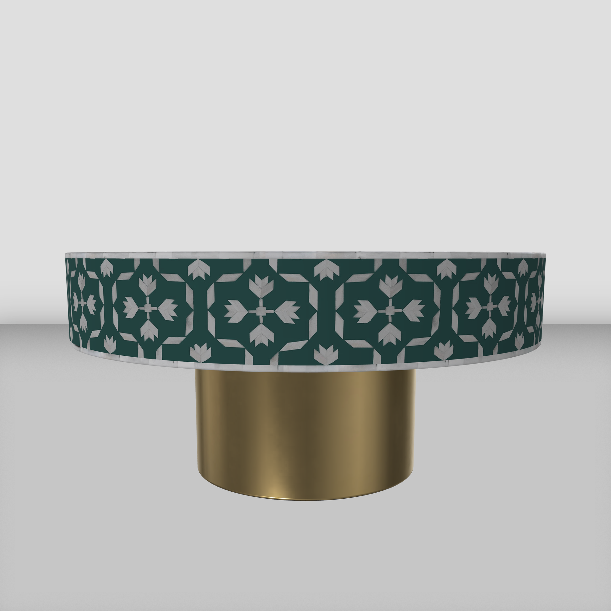 Inlay Round Coffee Table- Floral