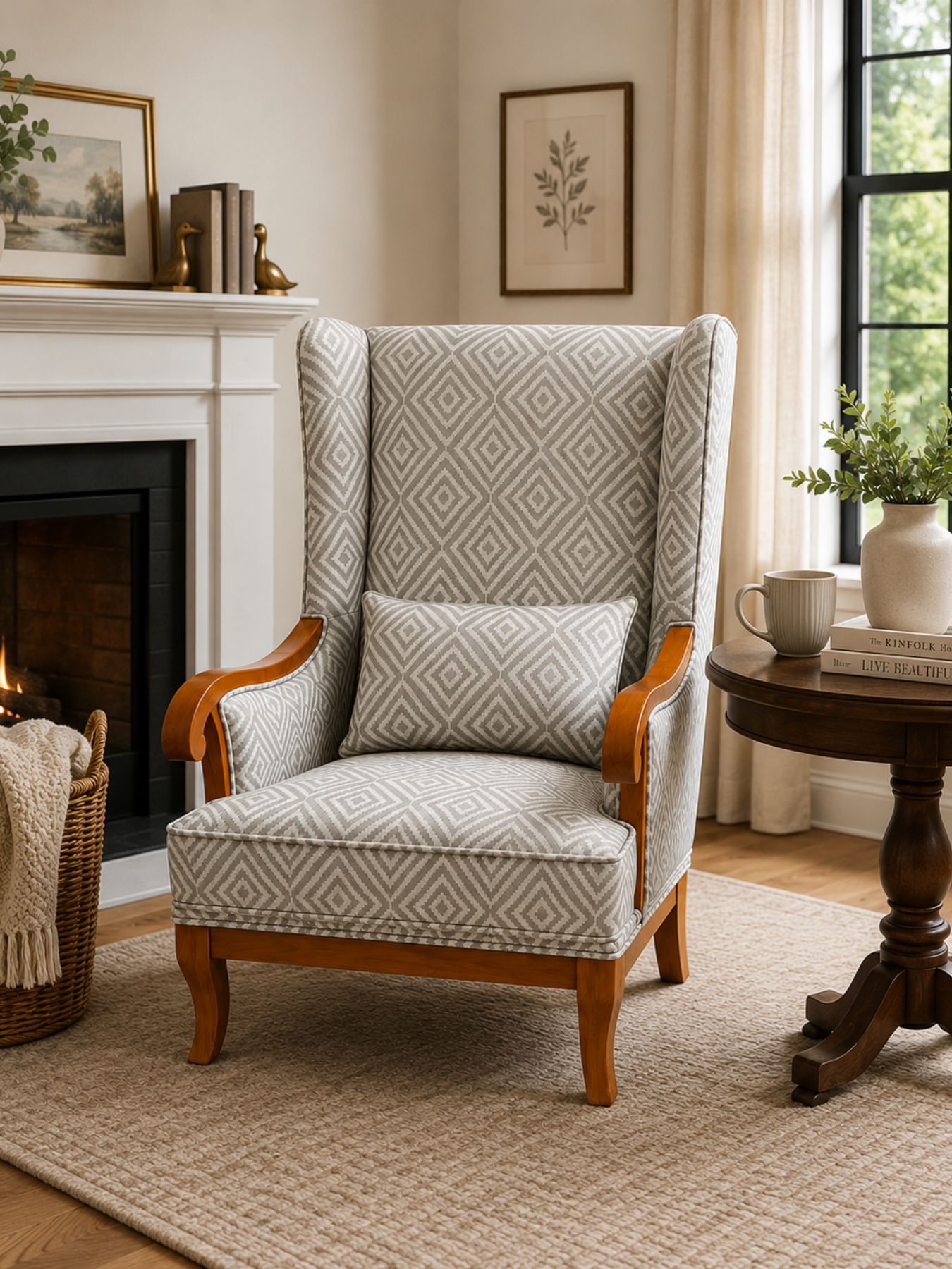 Aurela Premium Wingback Lounge Chair