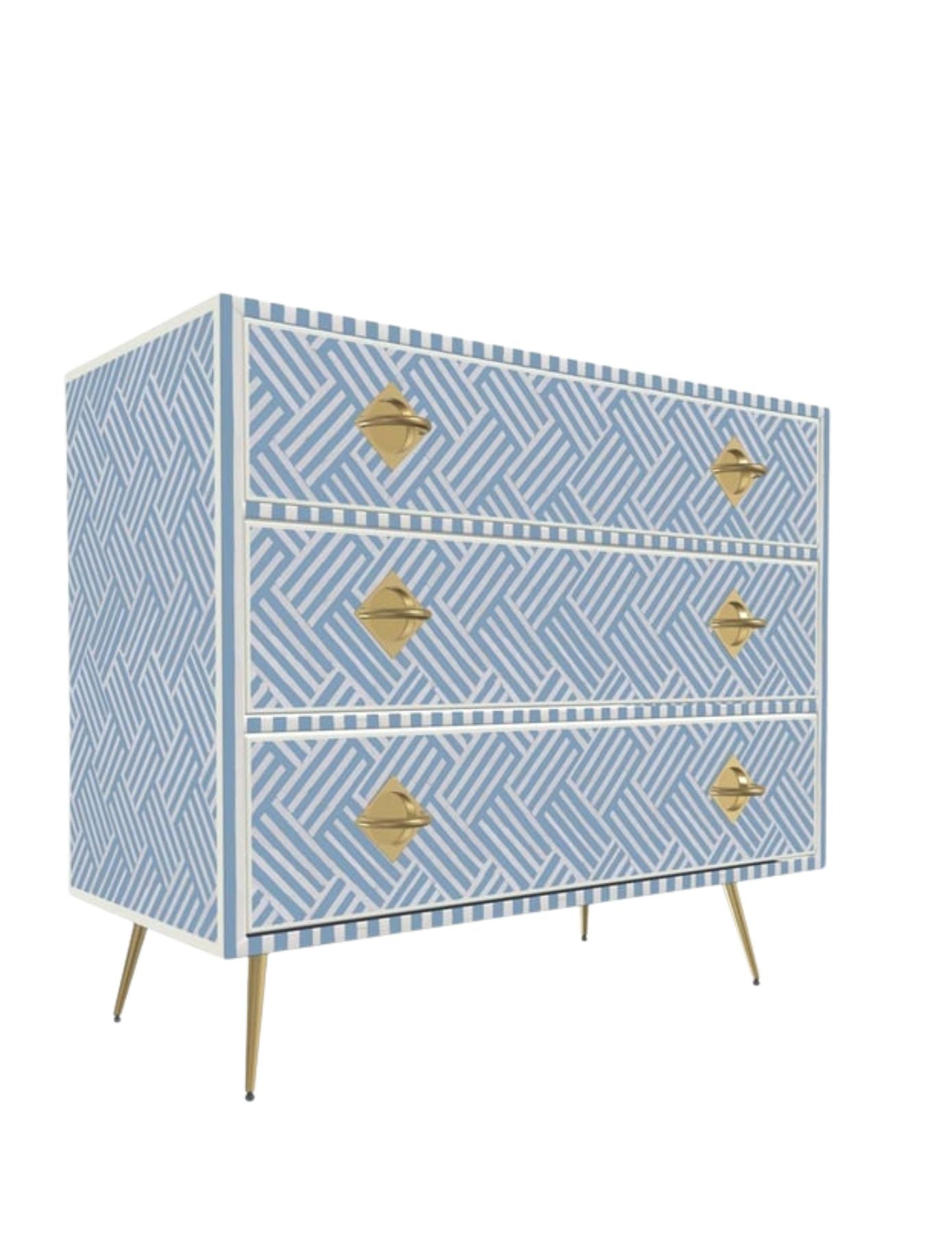 Inlay Chest of Drawers - Chevron