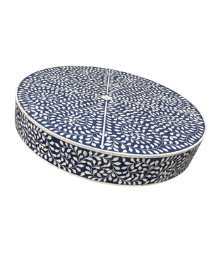 Inlay Blue Round Coffee Table - Cleo