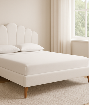 Harvey Scalloped Upholstered Wingback Bed