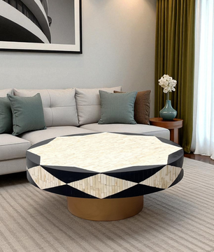 Philly Inlay Round Coffee Table -Eliza