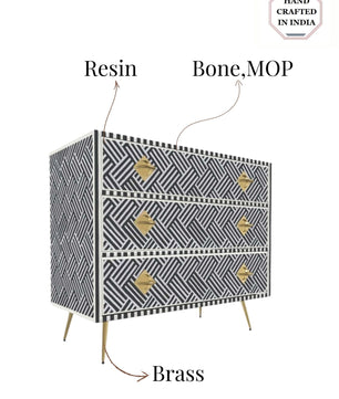 Inlay Chest of Drawers - Chevron