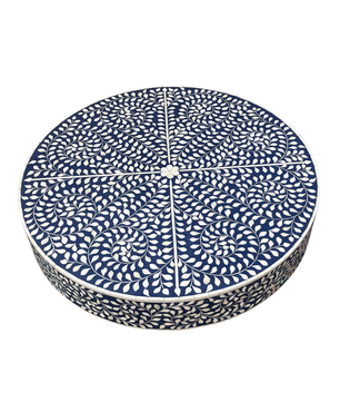 Inlay Blue Round Coffee Table - Cleo