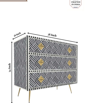 Inlay Chest of Drawers - Chevron
