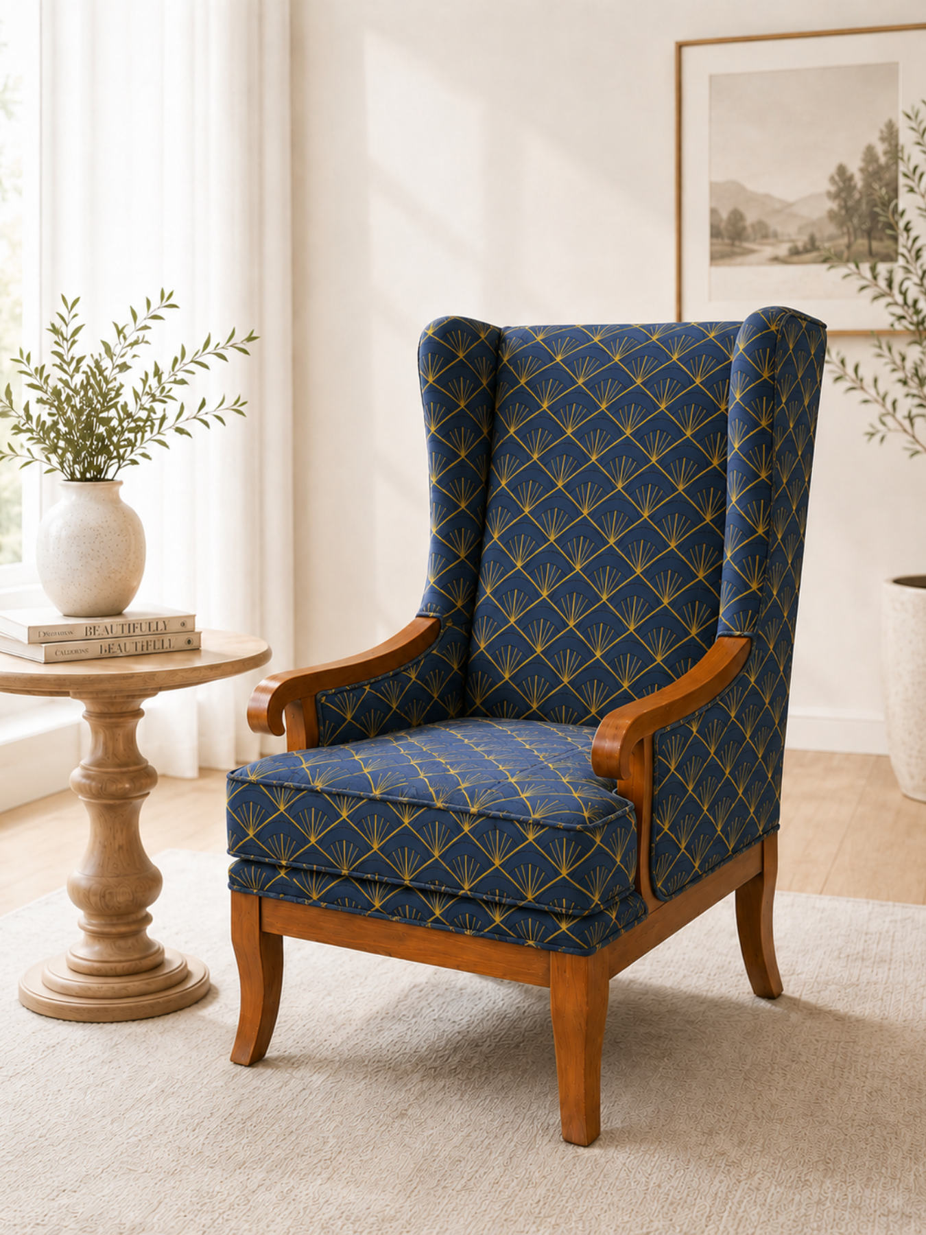 Aria Wingback lounge Chair with Cushion