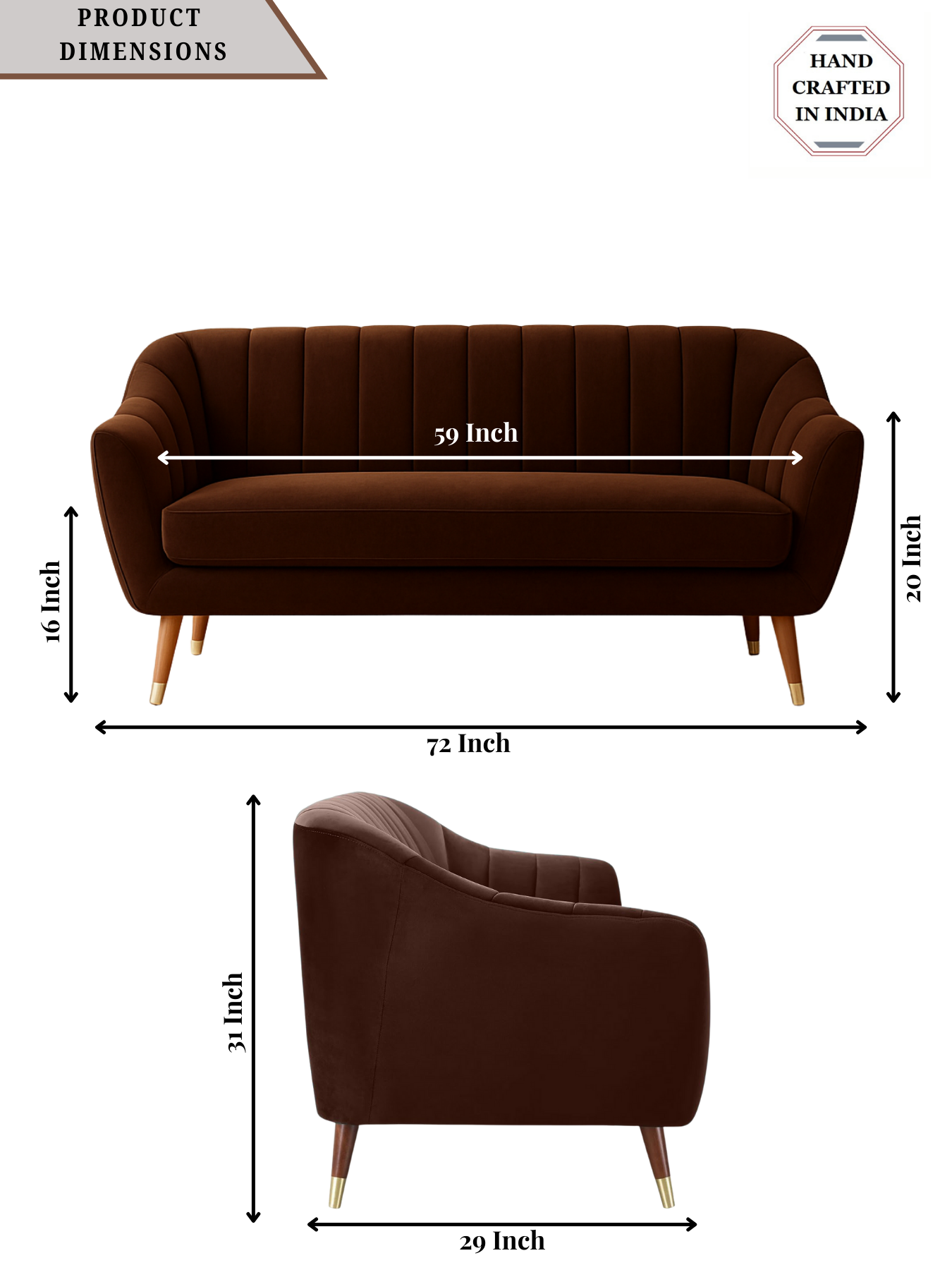 Luxury Velvet Upholstered Sofa