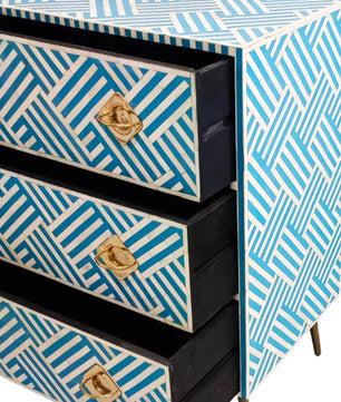 Inlay Chest of Drawers - Chevron