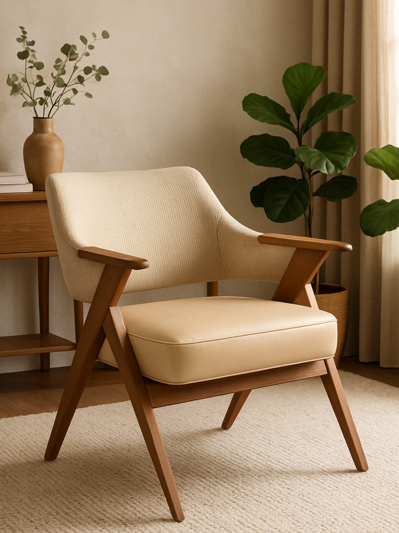 Contemporary Wooden Lounge Chair