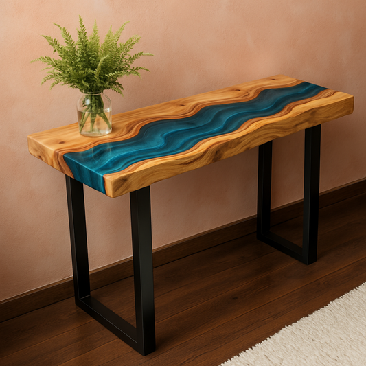 Live Edge Wood Epoxy Resin Table